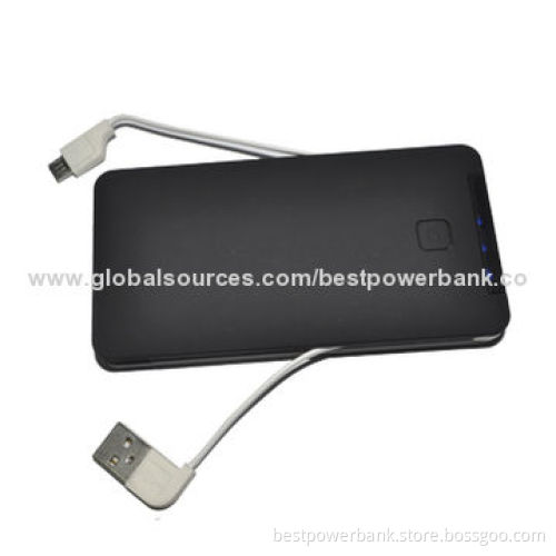 Multifunction Built-in Cable And Adapter 6,000mAh Power Banks, ABS Material With Surface Rubber Oil